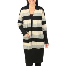 Women's Long Sleeve Stripe Fly Away Cardigan - Black Multi