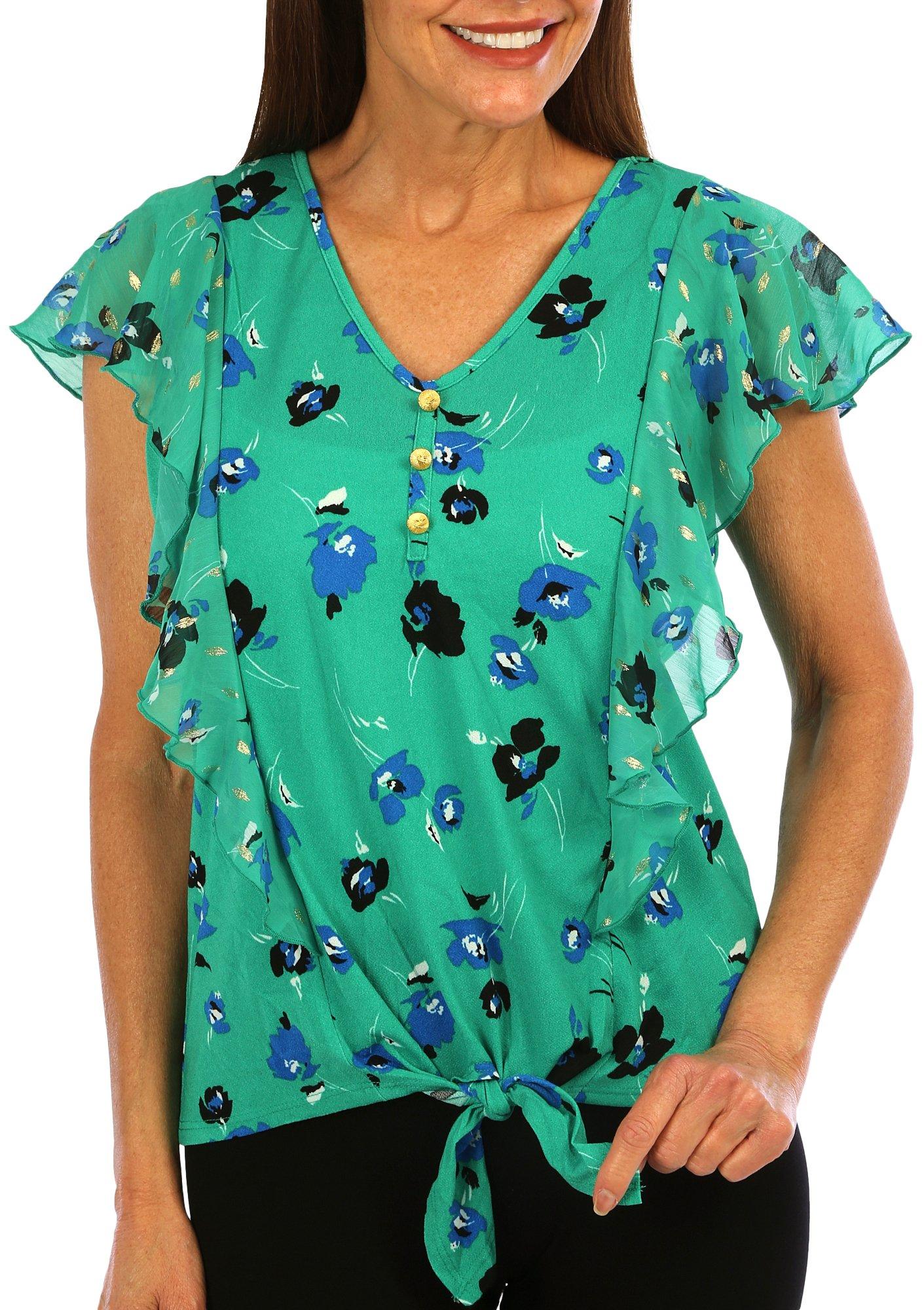 Women's Abstract Floral Blouse