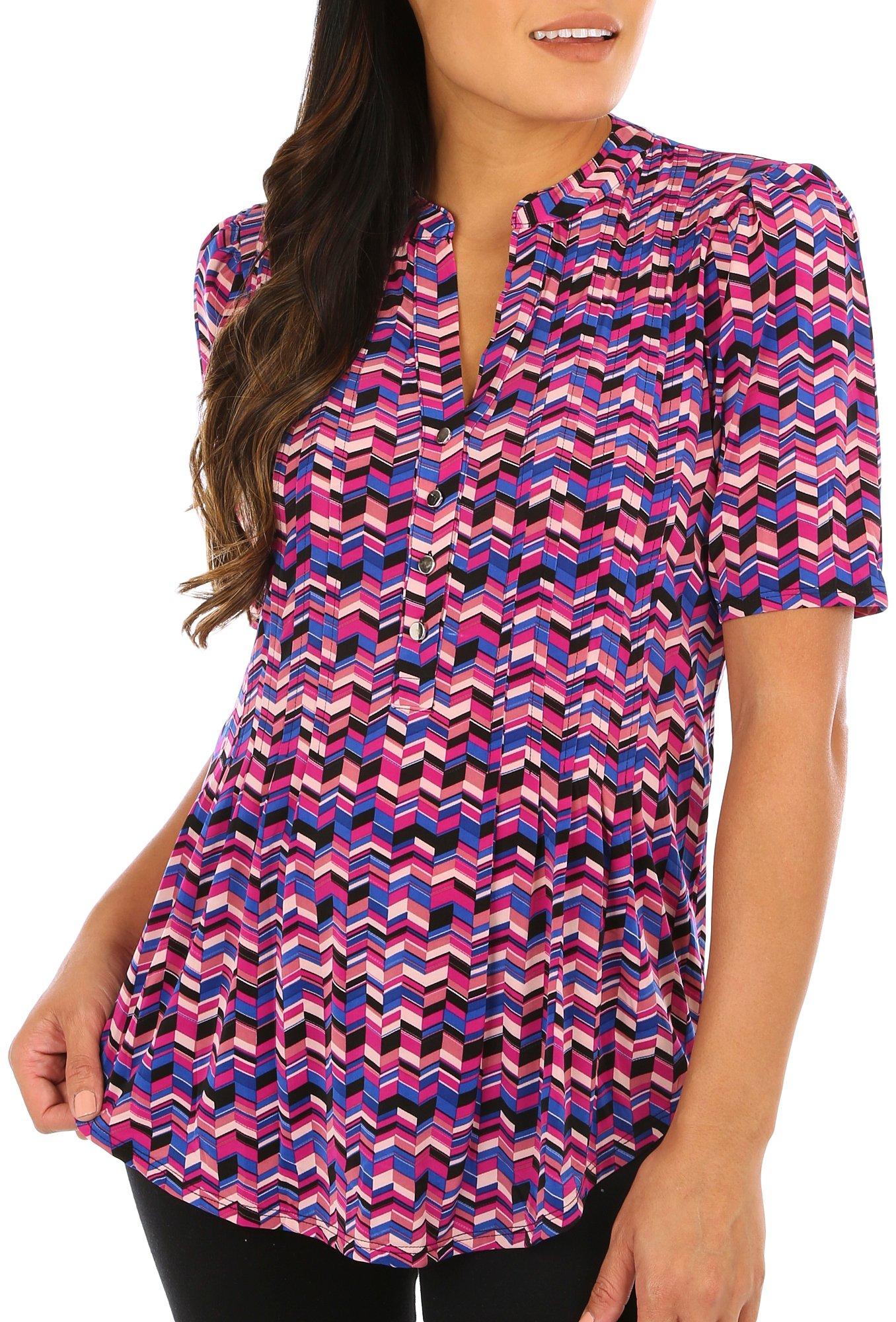 Women's Geo Print Blouse - Purple
