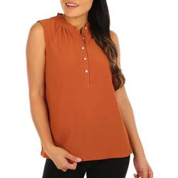 Women's Sleeveless Solid Top - Brown