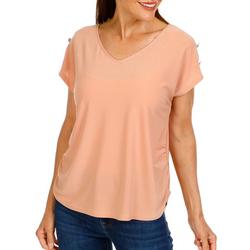 Women's Solid Short Sleeve Blouse
