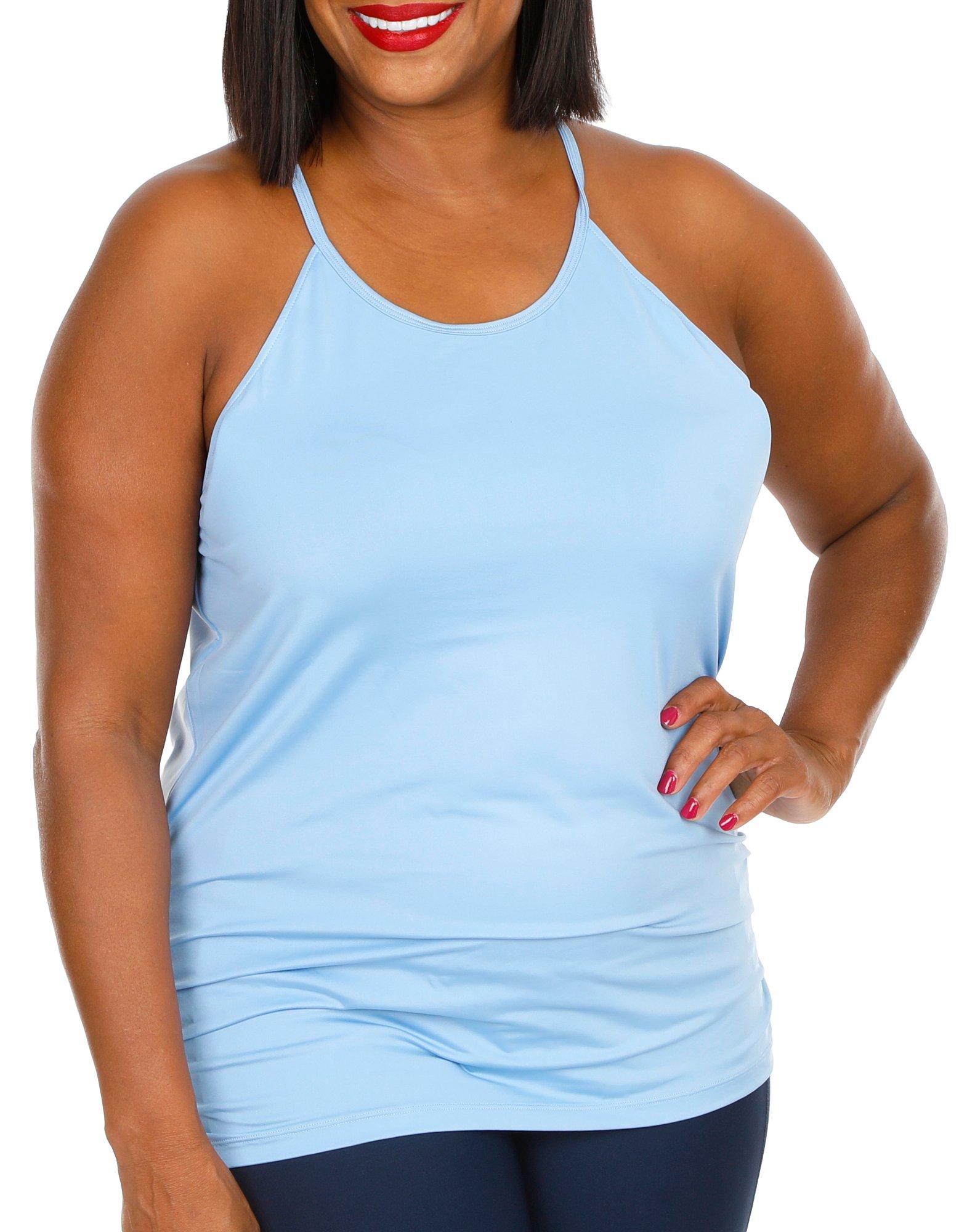 Women's Plus Active Solid Racerback Tank -  Blue