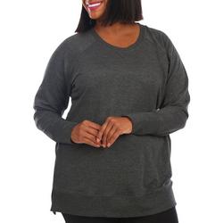 Women's Plus Active Heathered Top - Charcoal