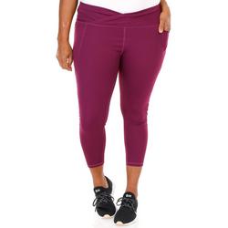 Women's Plus Solid Crossover Leg Pants - Purple
