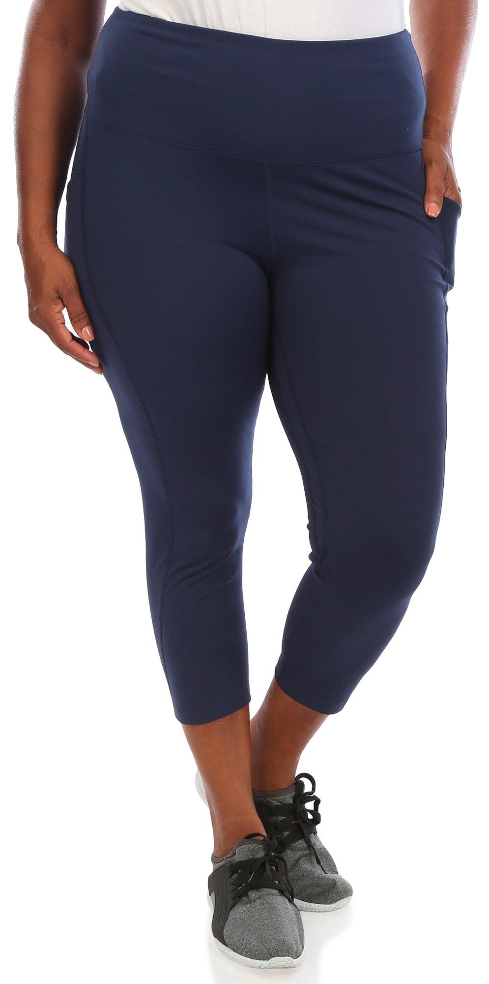 Women's Plus Solid Pocket Capris - Navy