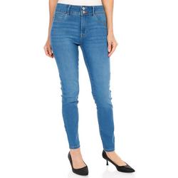 Women's 2-Button Hi-Waist Skinny Jeans - Light Wash