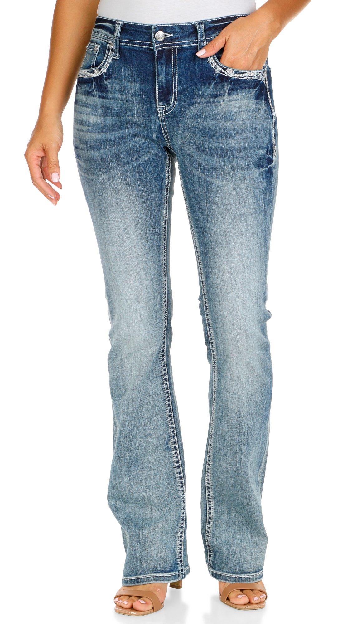 Women's Western Embellished Boot Cut Jeans