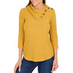 Women's Quarter Sleeve Miru Cowl Neck Sweater Top - Yellow