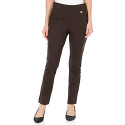 Women's Solid Slim Ponte Work Pants - Brown