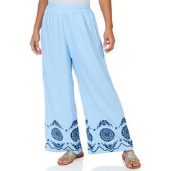 Women's Embroidered Wide Leg Pants