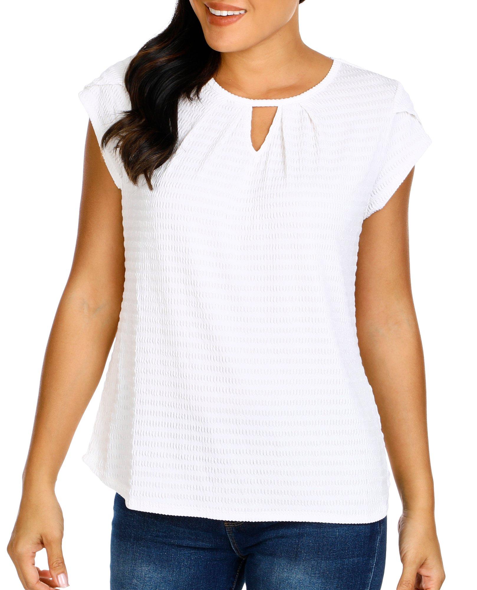 Women's Solid Keyhole Top