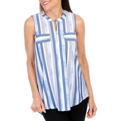 Women's Sleeveless Stripe Print Top