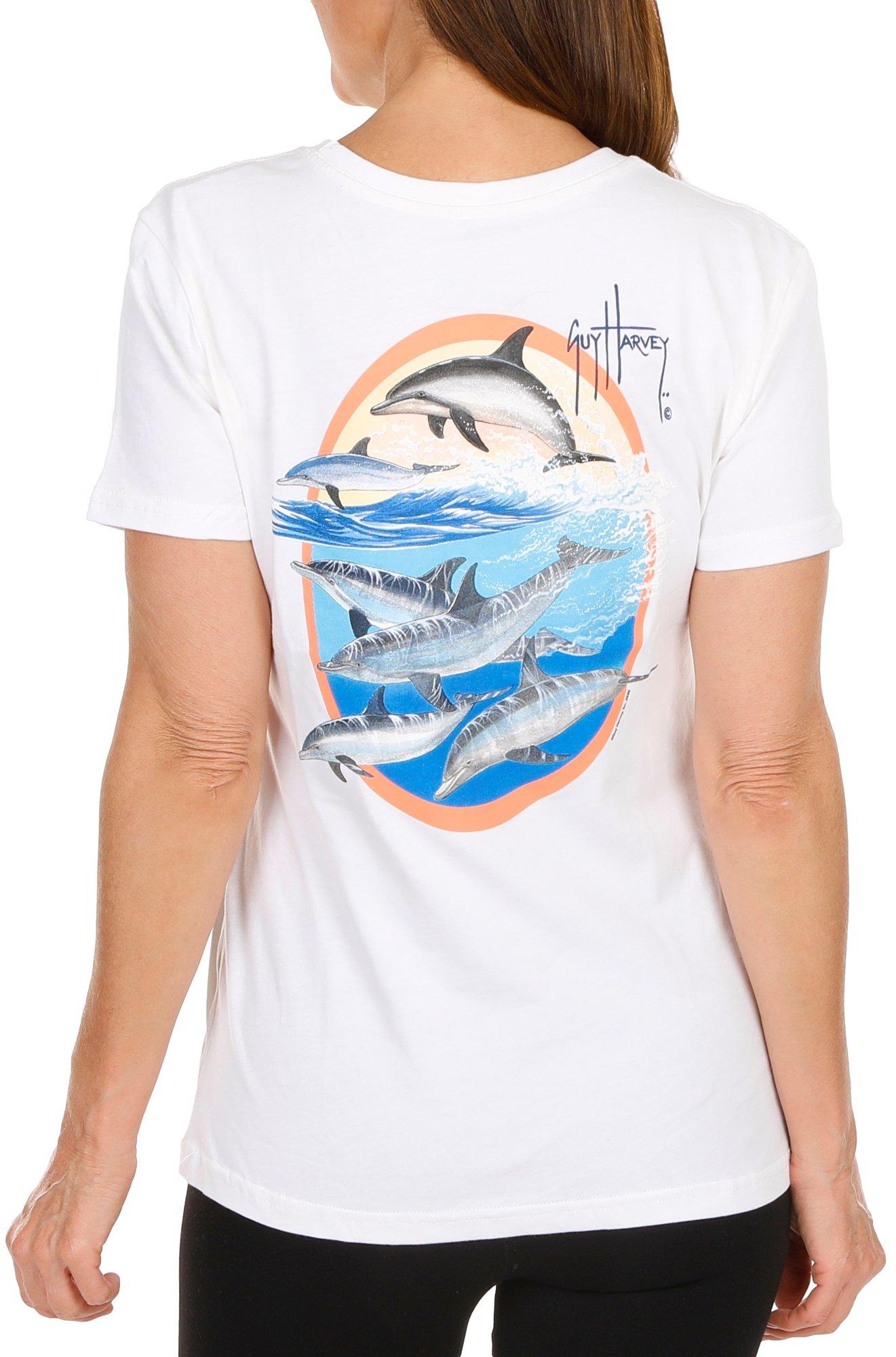 Women's Outdoor Dolphins Graphic Top - White Multi