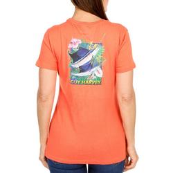Women's Outdoor Tropical Marlin Graphic Top - Orange