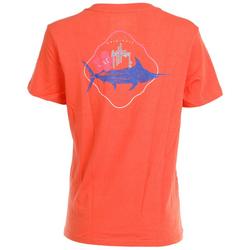 Women's Outdoor Fishing Graphic Tee - Coral