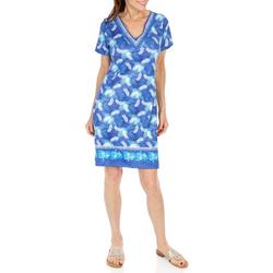 Women's Outdoor Palm Leaf Print Dress