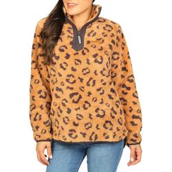 Women's Leopard Quarter Zip Pullover Jacket