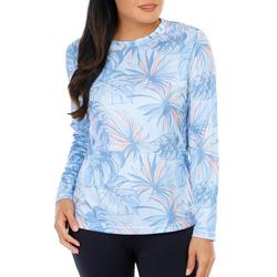 Women's Outdoor Palm Leaf Print Top