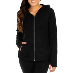 Women's Active Solid Hooded Jacket - Black