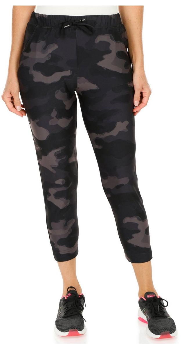 Womens Active Camo Capris Black Bealls