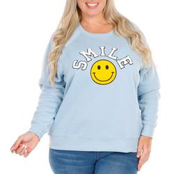 Juniors Plus Smile Sweatshirt - Blue