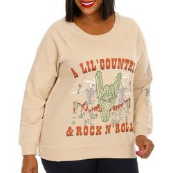 Juniors Plus A Little Country Skeleton Pull Over - Tan