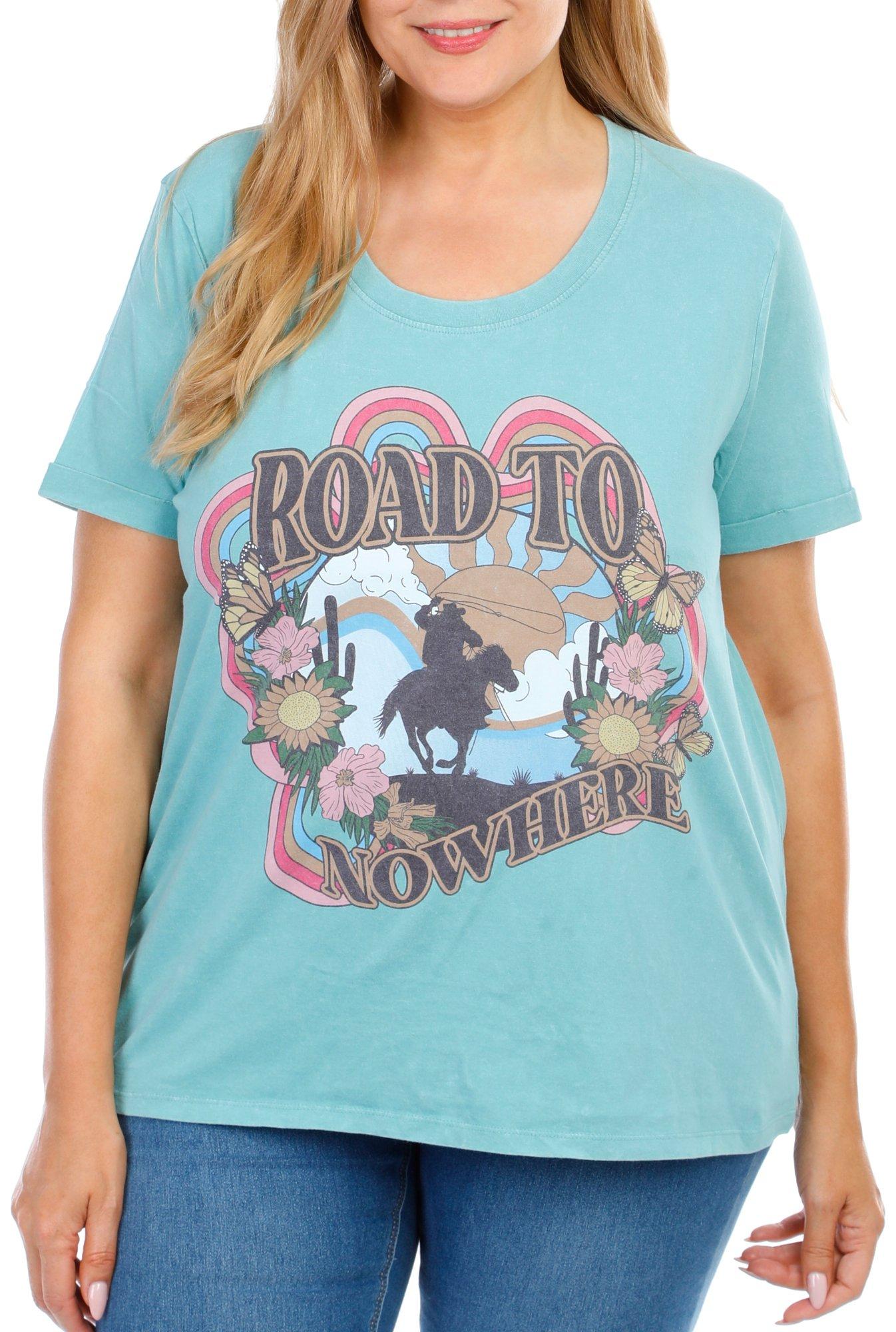 Juniors Plus Road To Nowhere Graphic Top
