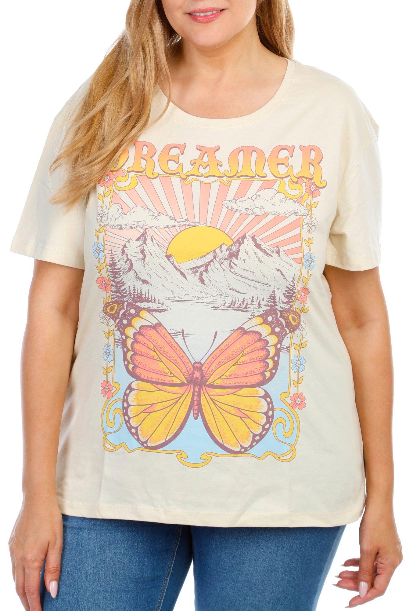 Juniors Plus Butterfly Dreamer Graphic Top