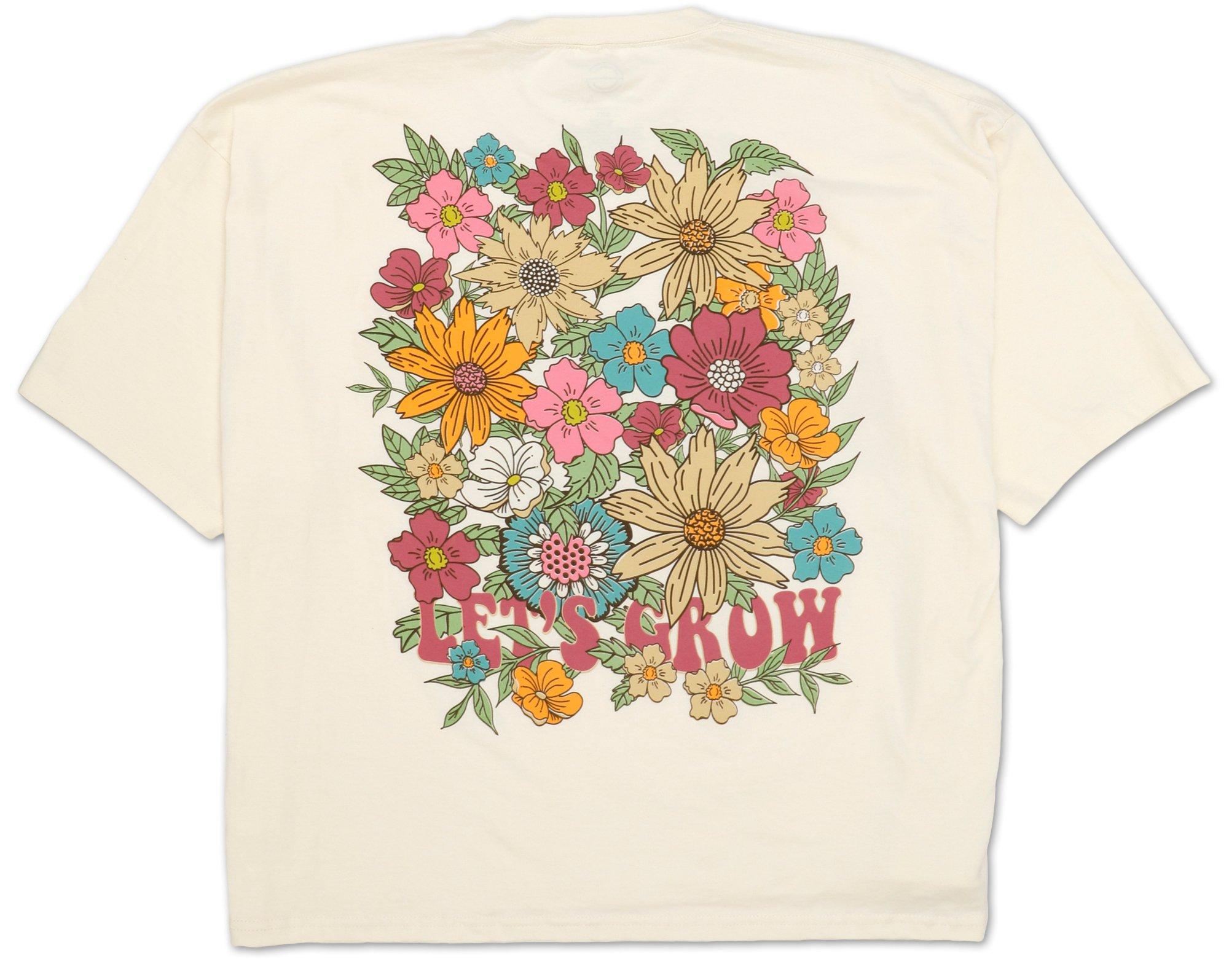 Juniors Lets Grow Graphic Tee - Tan