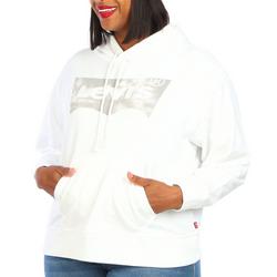 Juniors Plus Solid Logo Pullover Hoodie - White