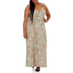Women's Plus Sleeveless Paisley Print Dress
