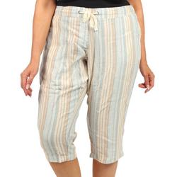 Women's Plus Striped Capri Pants