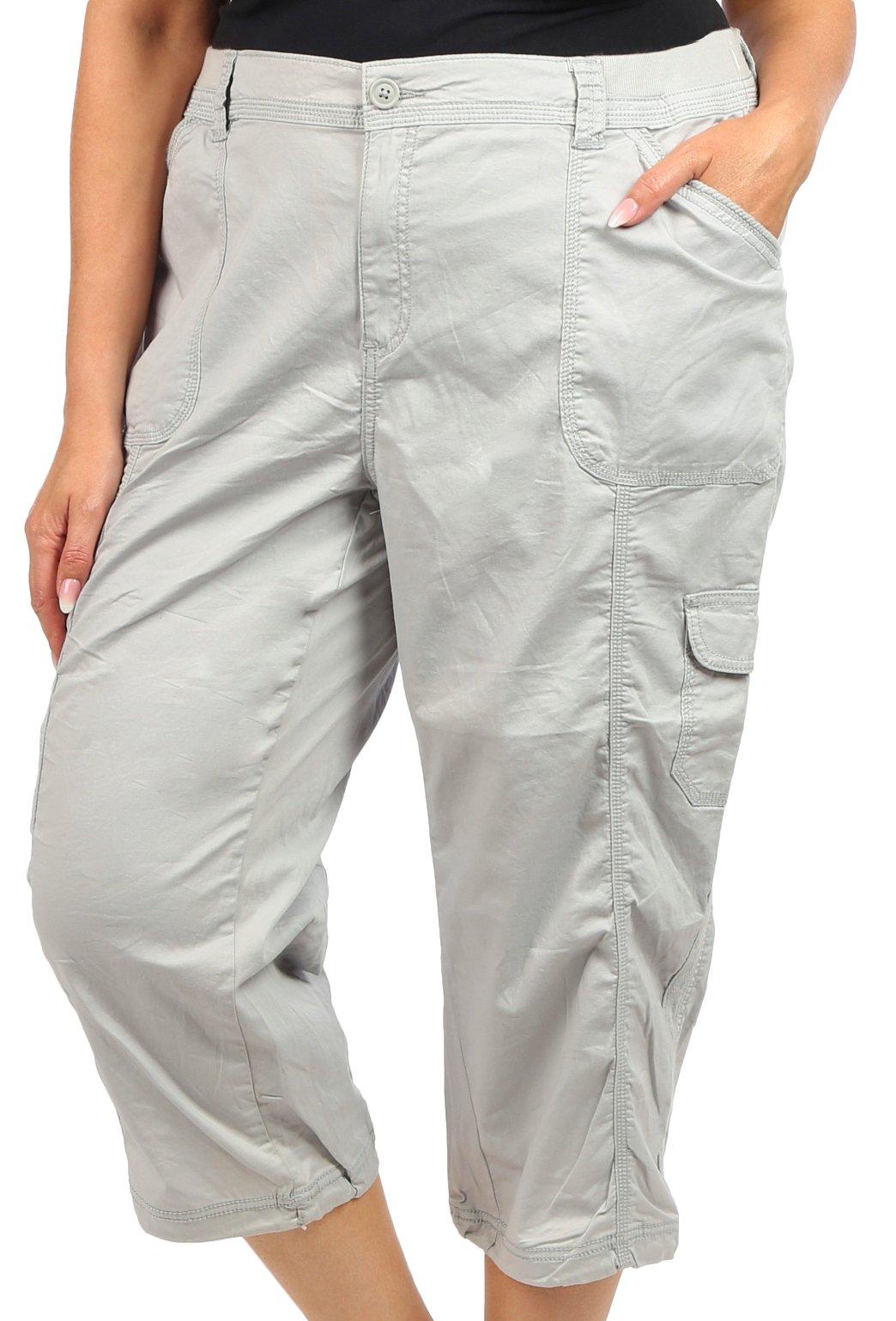 Women's Plus Solid Bungee Capri Pants