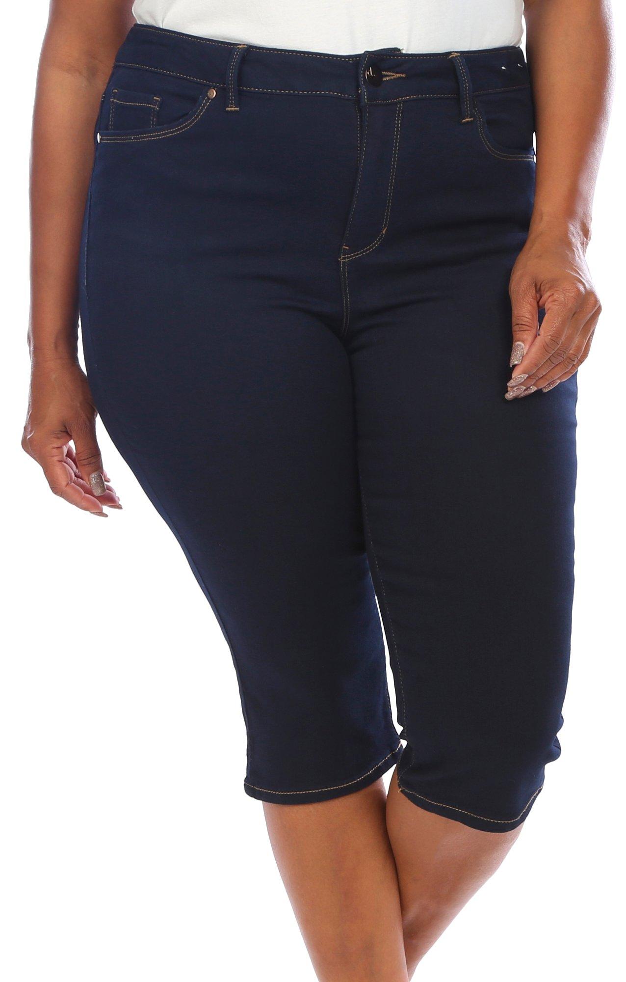 Womens plus hot sale denim capris