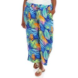 Women's Plus Tropical Floral Print Pants