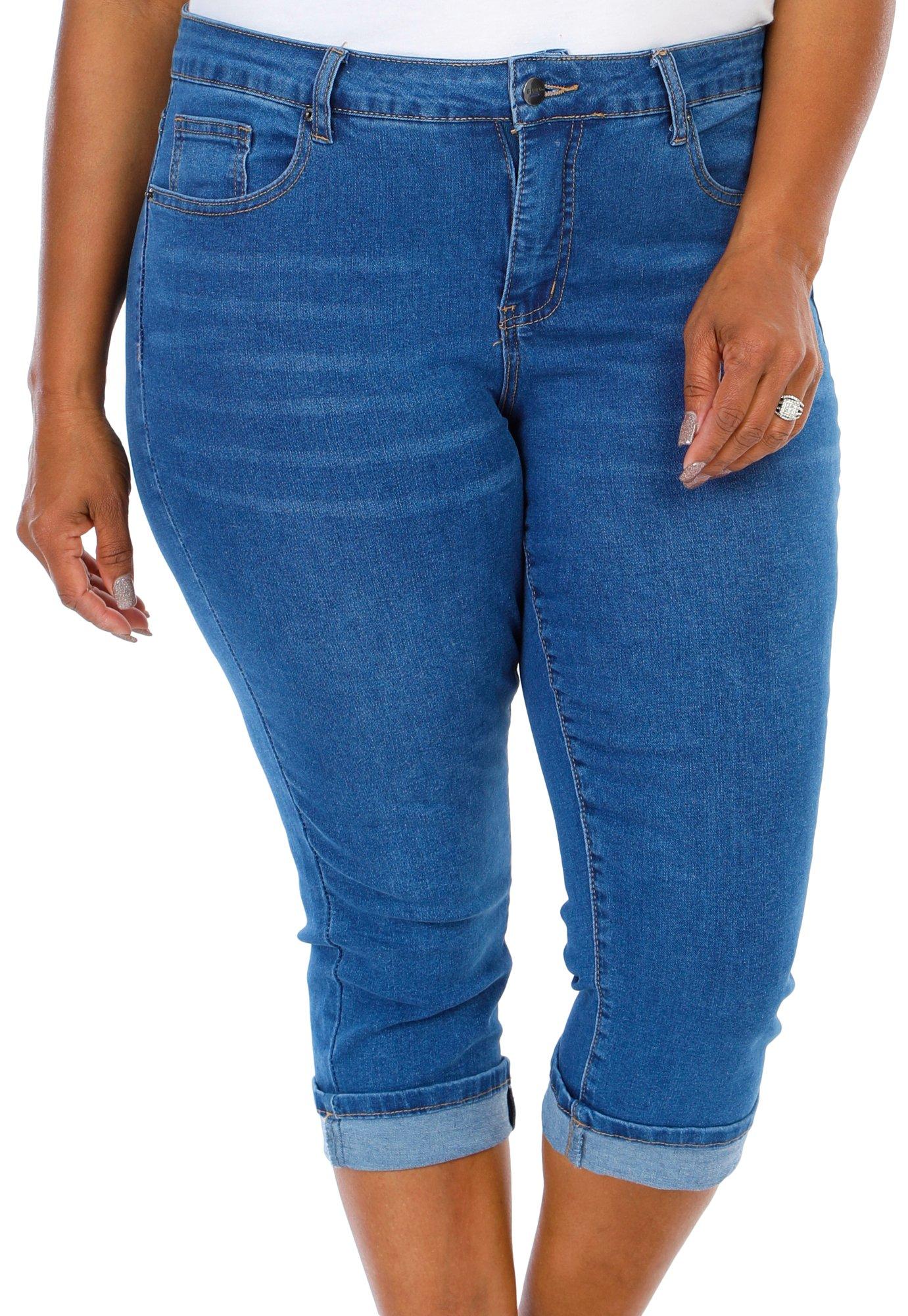 Womens plus best sale denim capris