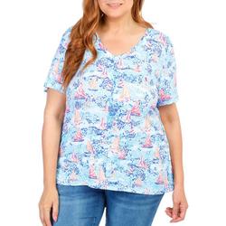 Women's Plus Dotted Sailboat Top