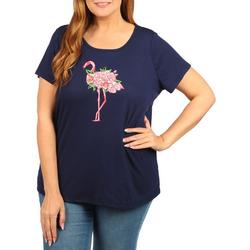 Women's Plus Flamingo Graphic Top