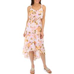 Juniors Plus Sleeveless Floral Print Dress
