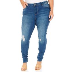 Juniors Plus Skinny Jeans - Medium Wash