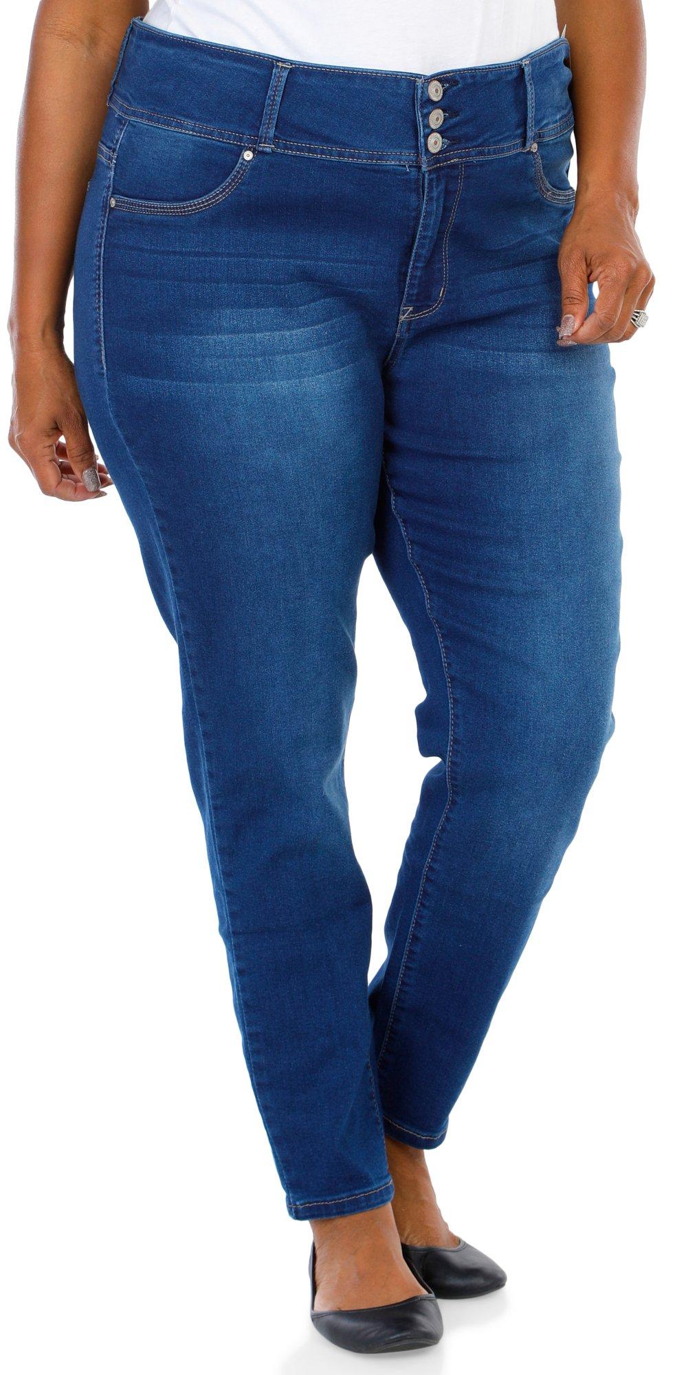 Juniors Plus Sassy High Rise Denim Pants