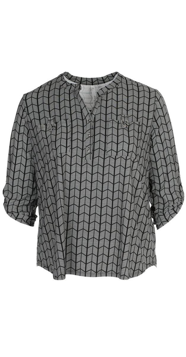 Women's Plus Print Top Black bealls