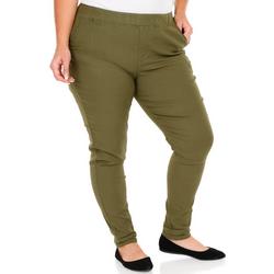 Women's Plus Solid Pull-On Pants - Green
