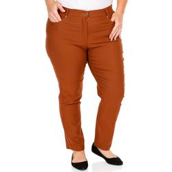 Women's Plus Solid Skinny Pants - Rust