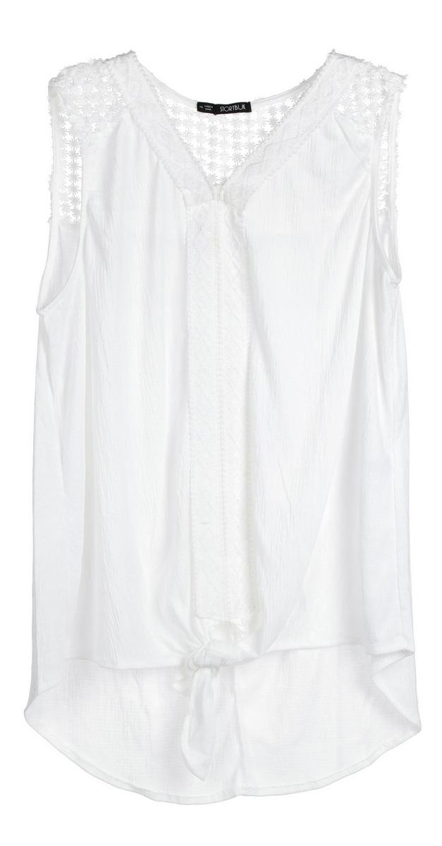 Women's Plus Solid Crochet Blouse - White | bealls