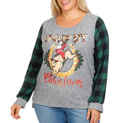 Women's Long Sleeve Howdy Christmas Graphic Top