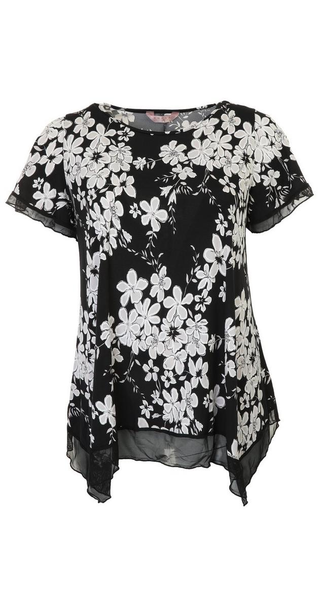 Women's Plus Floral Print Top - Black | bealls