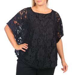 Women's Floral Lace Overlay Top