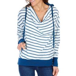 Women's Stripe Hooded Pullover Top