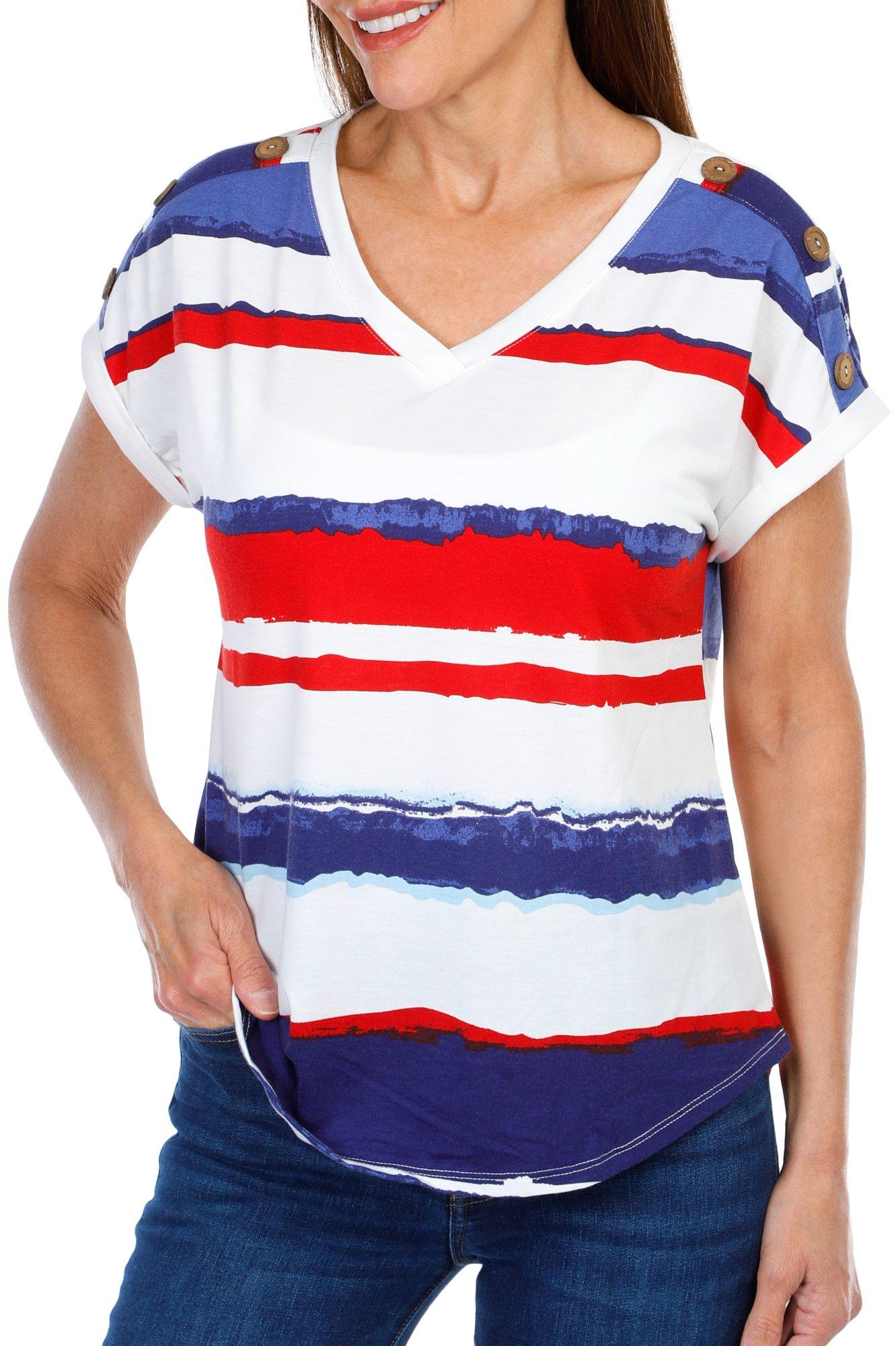 Women's Petite Americana Striped Top